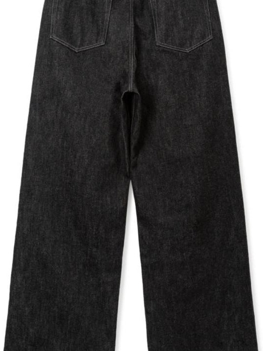 SUPERTOFU Mid Rise Selvedge Vintage Loose 100 Percent Cotton Black Youth Straight Jeans