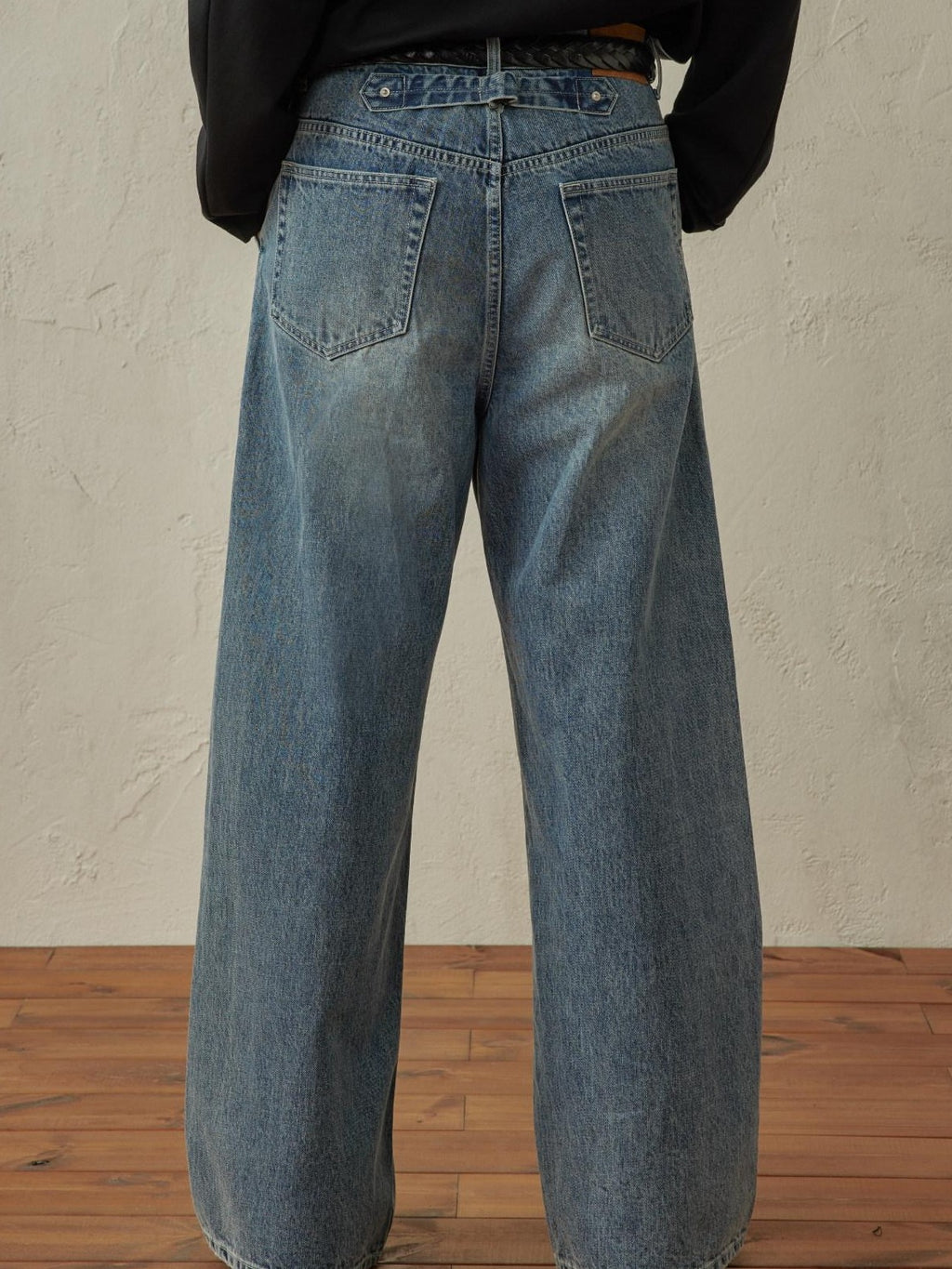 SUPERTOFU Mid Rise Washed Selvedge Vintage Button Fly Pure Cotton Wide-Leg Jeans