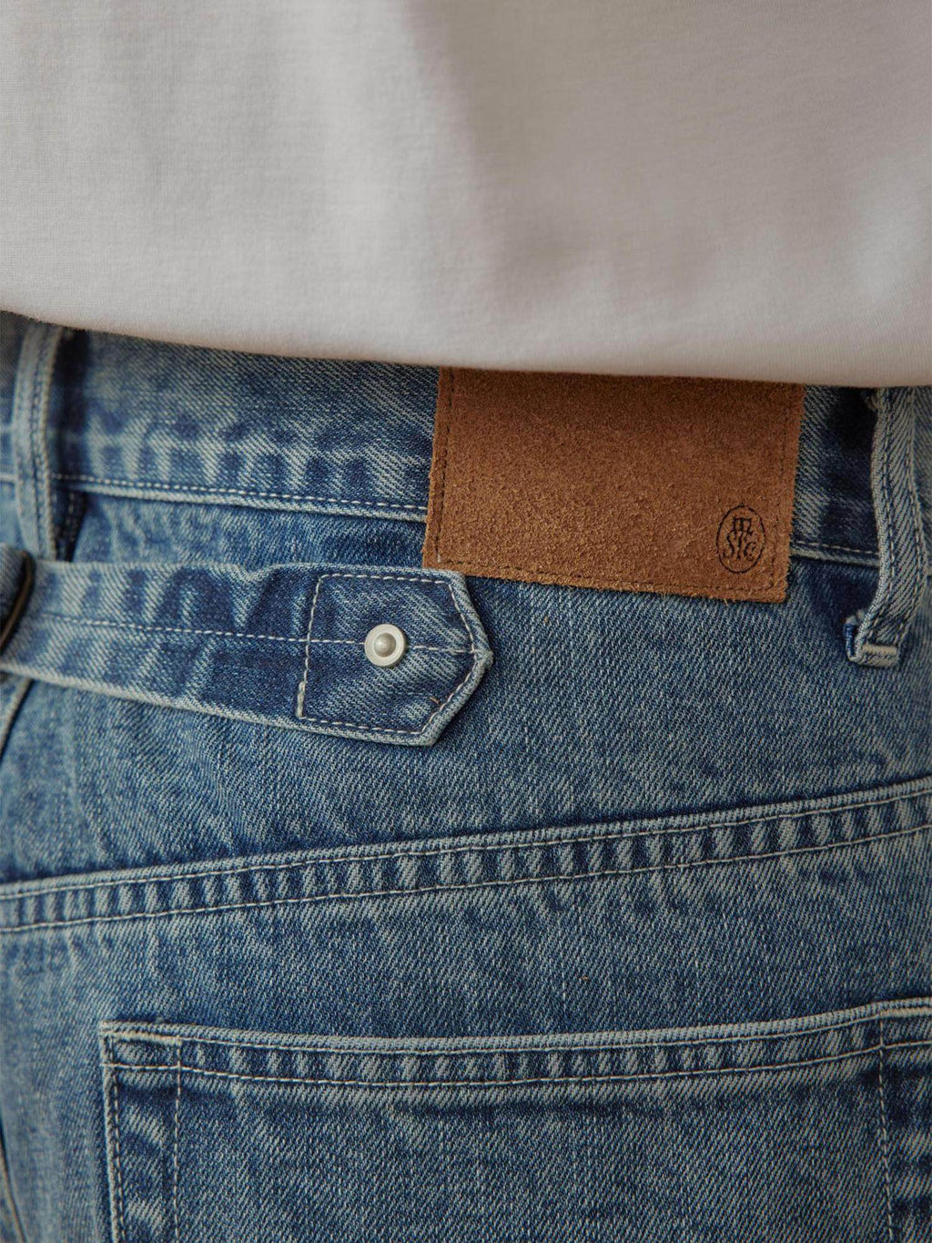 SUPERTOFU Mid Rise Washed Selvedge Vintage Button Fly Pure Cotton Wide-Leg Jeans