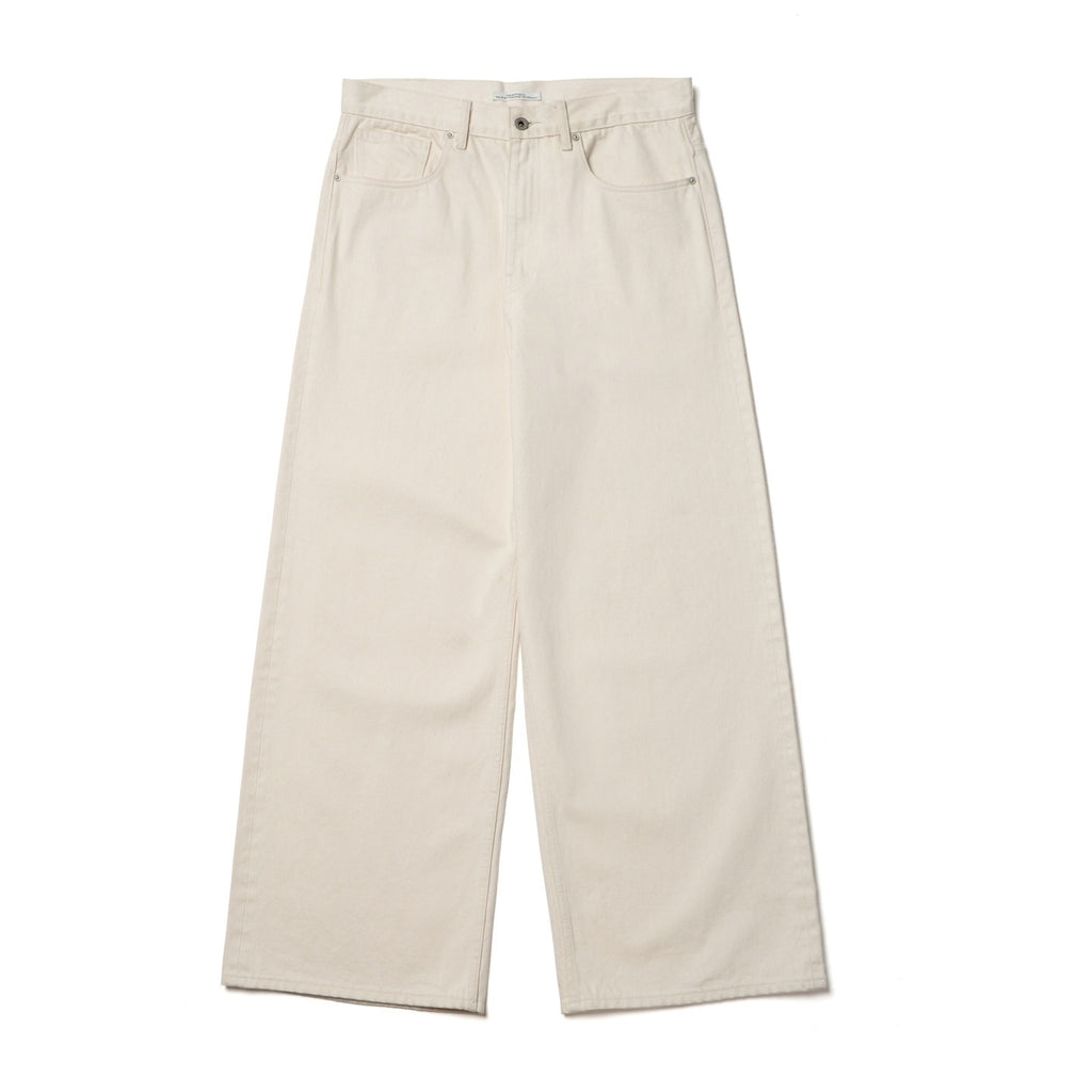 SUPERTOFU Mid Rise Pure Cotton Japanese Vintage Loose Relaxed Casual White Straight Jeans