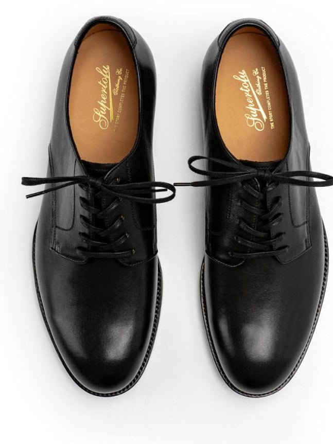 SUPERTOFU Premium Cow Leather Pointed Toe Lace Up Black Casual Men Dress Shoes