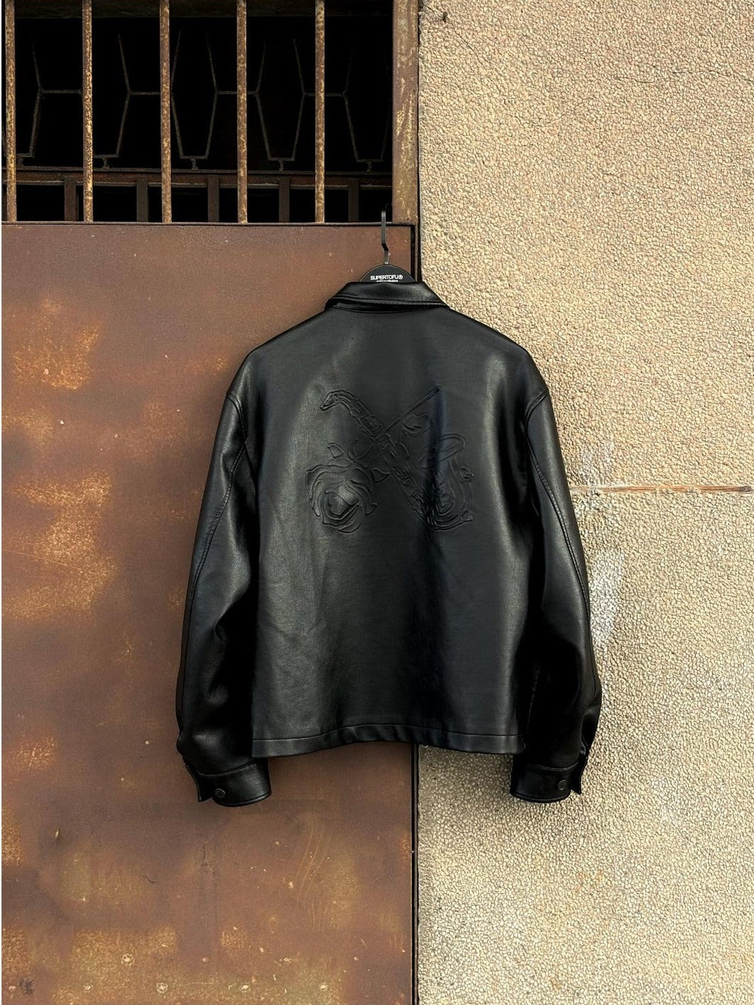 SUPERTOFU Pu Faux Leather Retro Shirt Collar Unisex Longsleeve Black Brown Leather Jackets