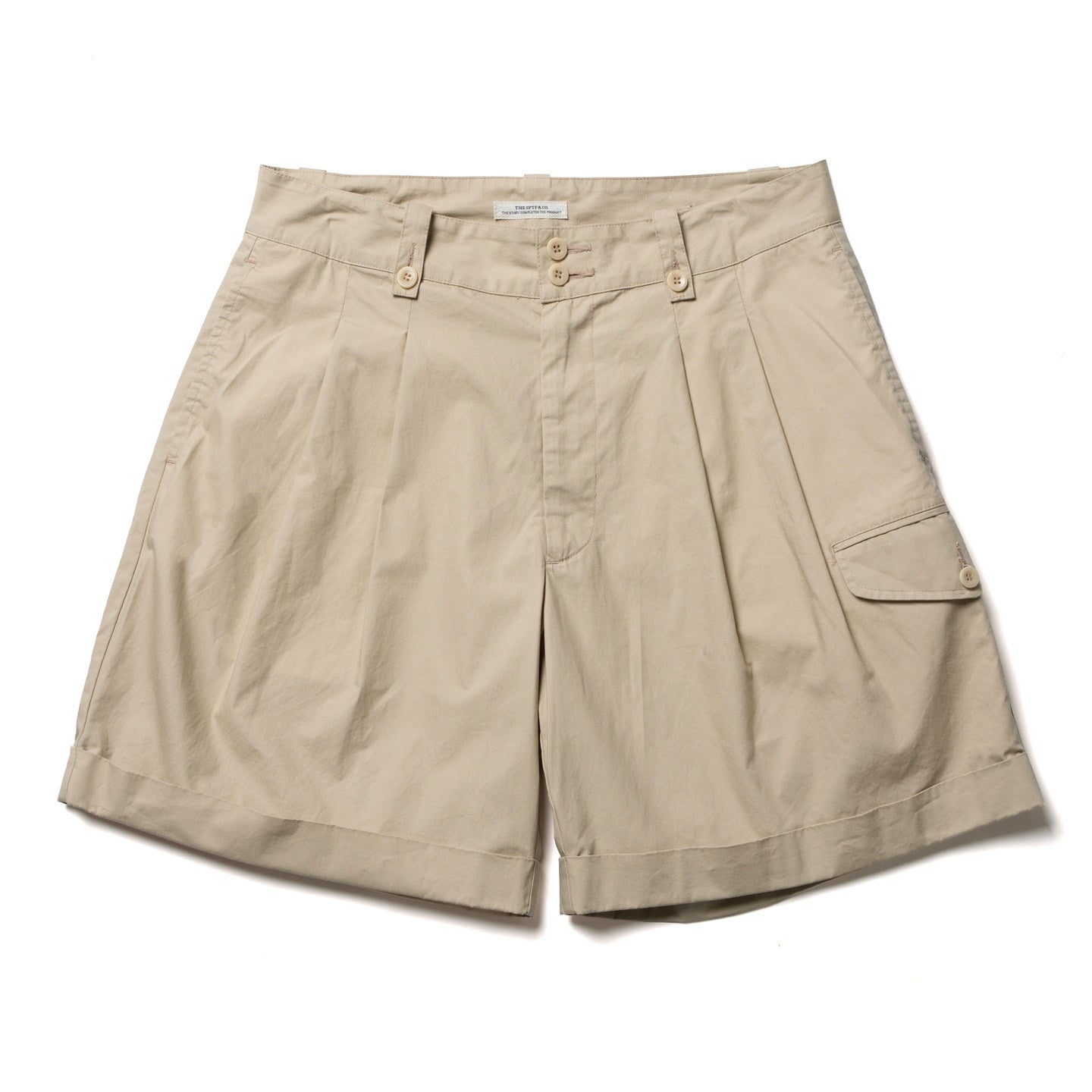 SUPERTOFU Pure Cotton Mid Rise Regular Fit Casual Solid Khaki Black Short Trousers