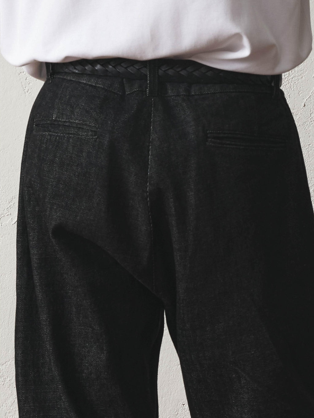 SUPERTOFU Pure Cotton Mid Rise Vintage Zipper Casual Black Straight Jeans