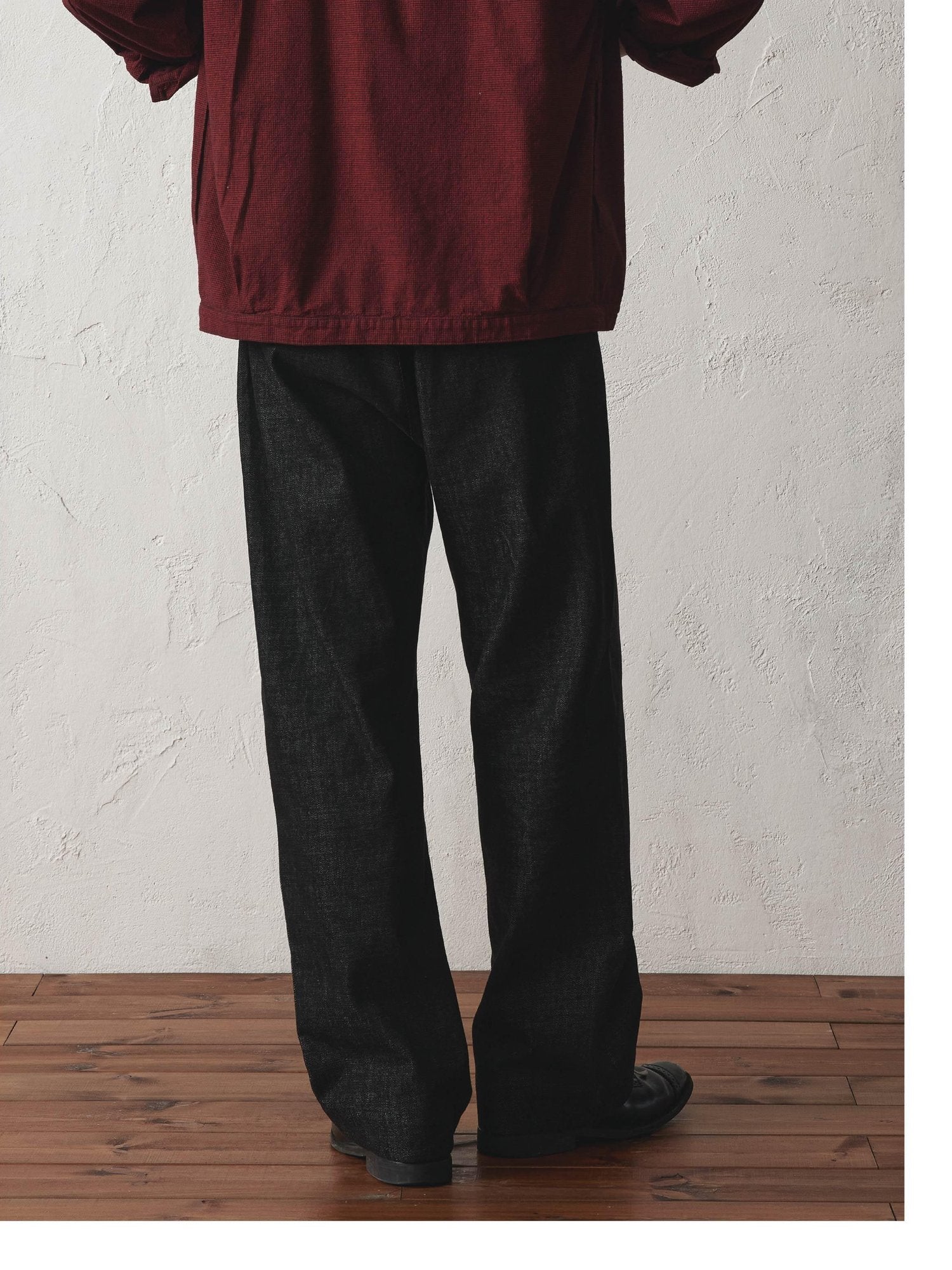 SUPERTOFU Pure Cotton Mid Rise Vintage Zipper Casual Black Straight Jeans
