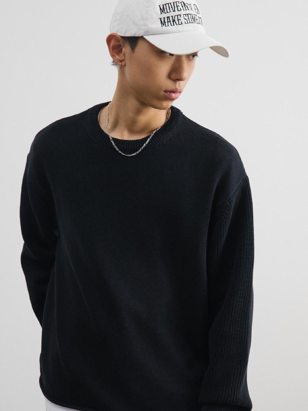 SUPERTOFU Pure Cotton Oversized Distressed Unisex Crewneck Long Sleeve Sweaters