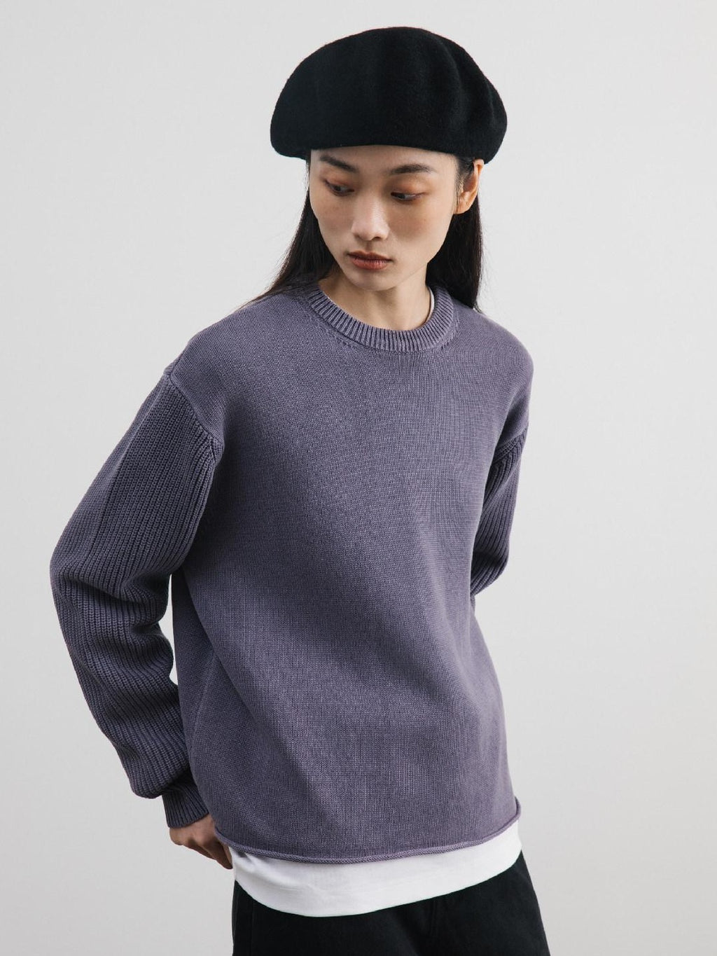 SUPERTOFU Pure Cotton Oversized Distressed Unisex Crewneck Long Sleeve Sweaters