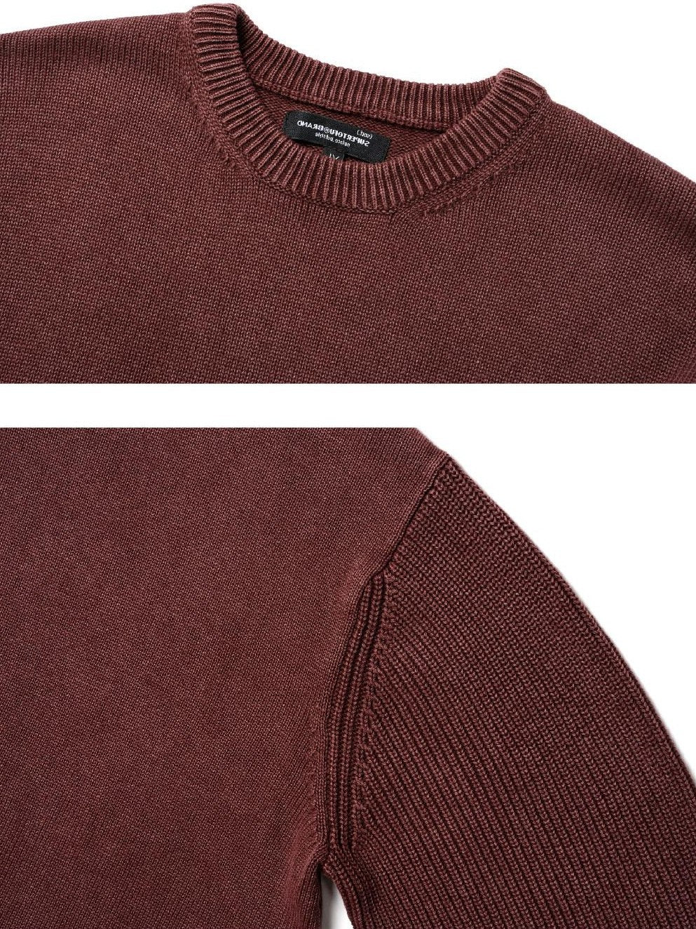 SUPERTOFU Pure Cotton Oversized Distressed Unisex Crewneck Long Sleeve Sweaters
