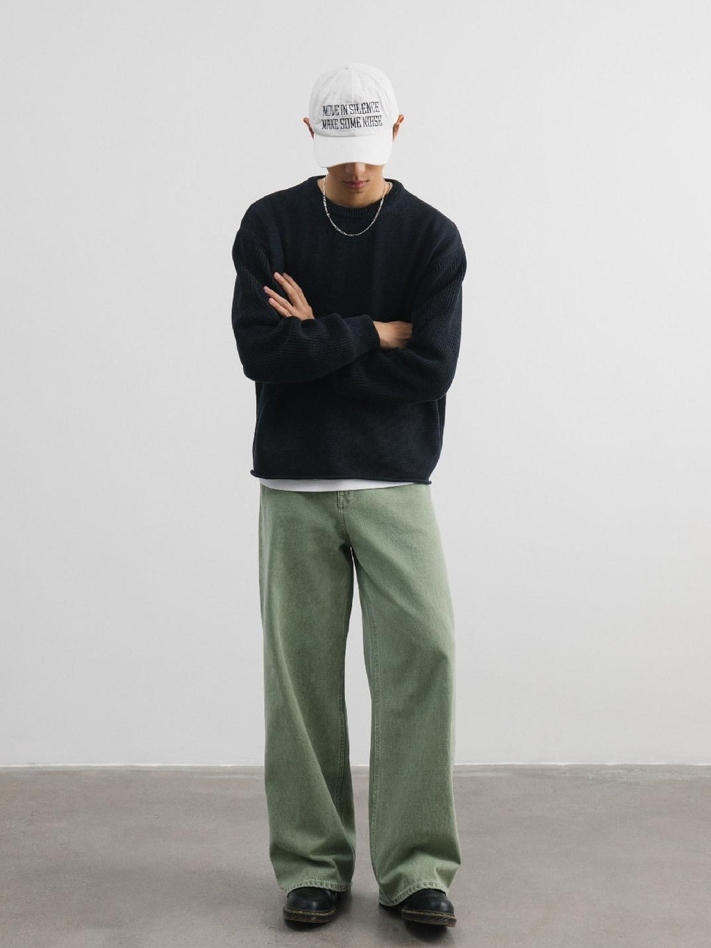 SUPERTOFU Pure Cotton Oversized Distressed Unisex Crewneck Long Sleeve Sweaters