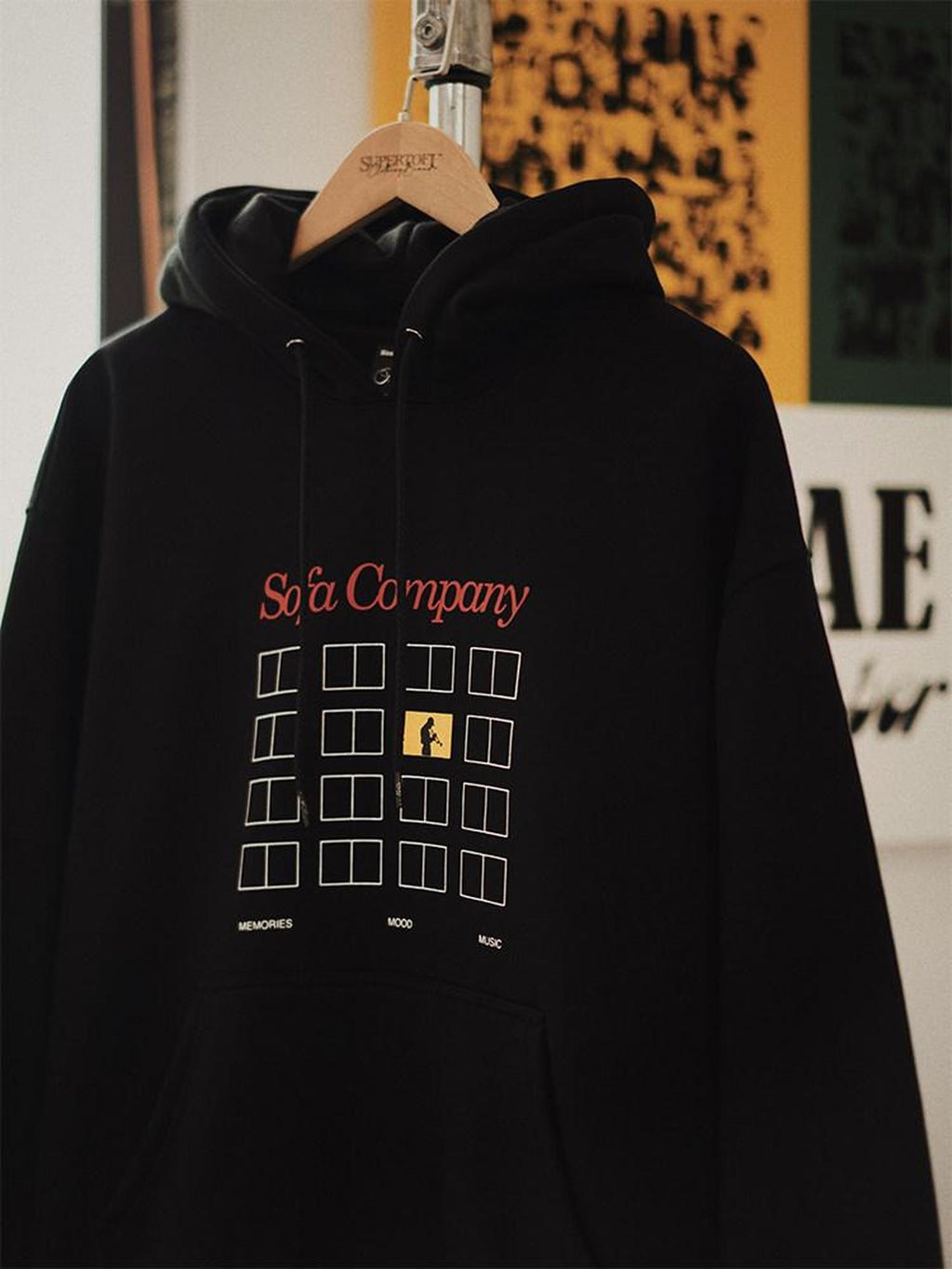 SUPERTOFU Relaxed Fit Pullover Hooded Long Sleeve Youth Black Streetwear Hoodies