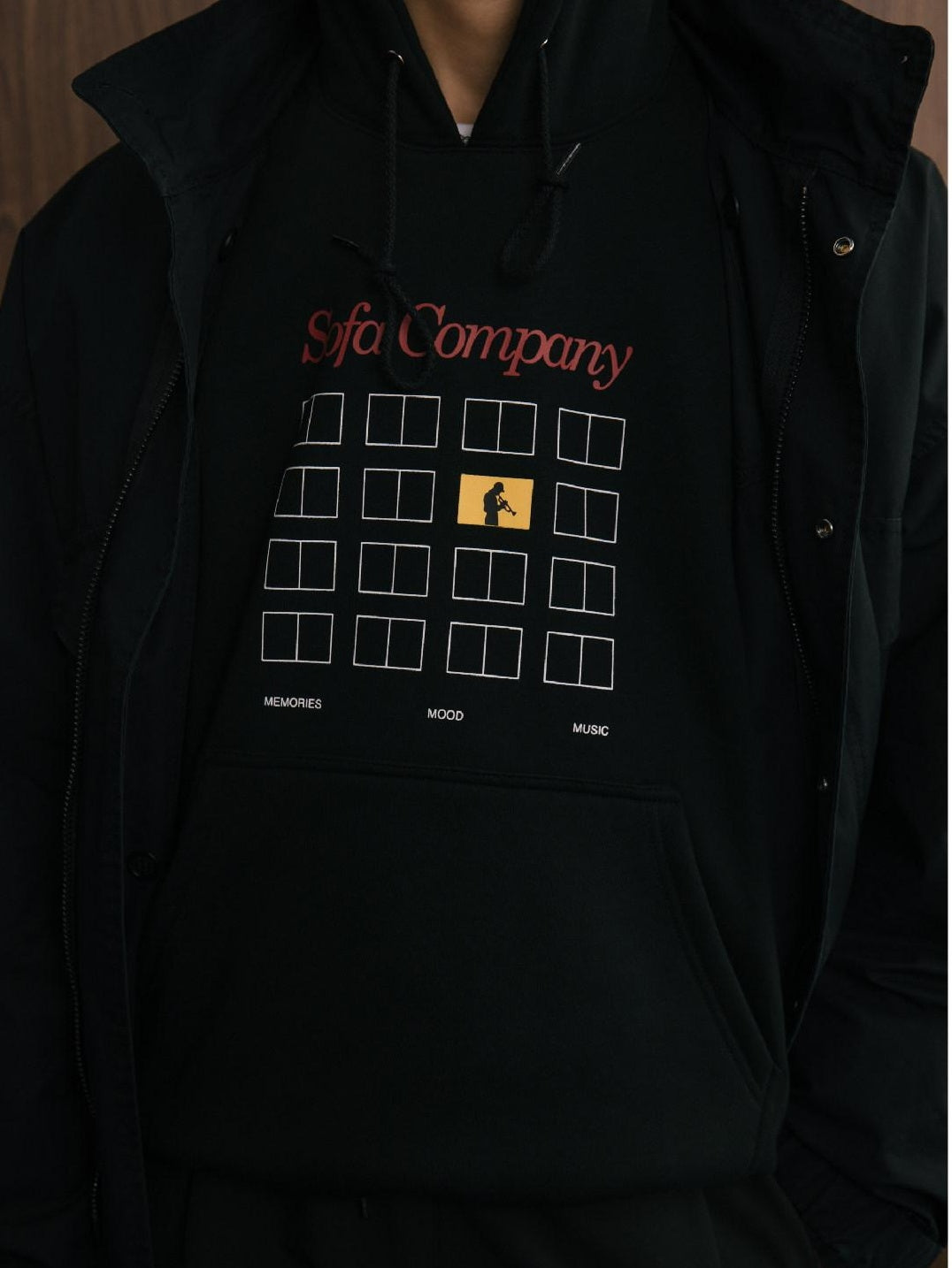 SUPERTOFU Relaxed Fit Pullover Hooded Long Sleeve Youth Black Streetwear Hoodies