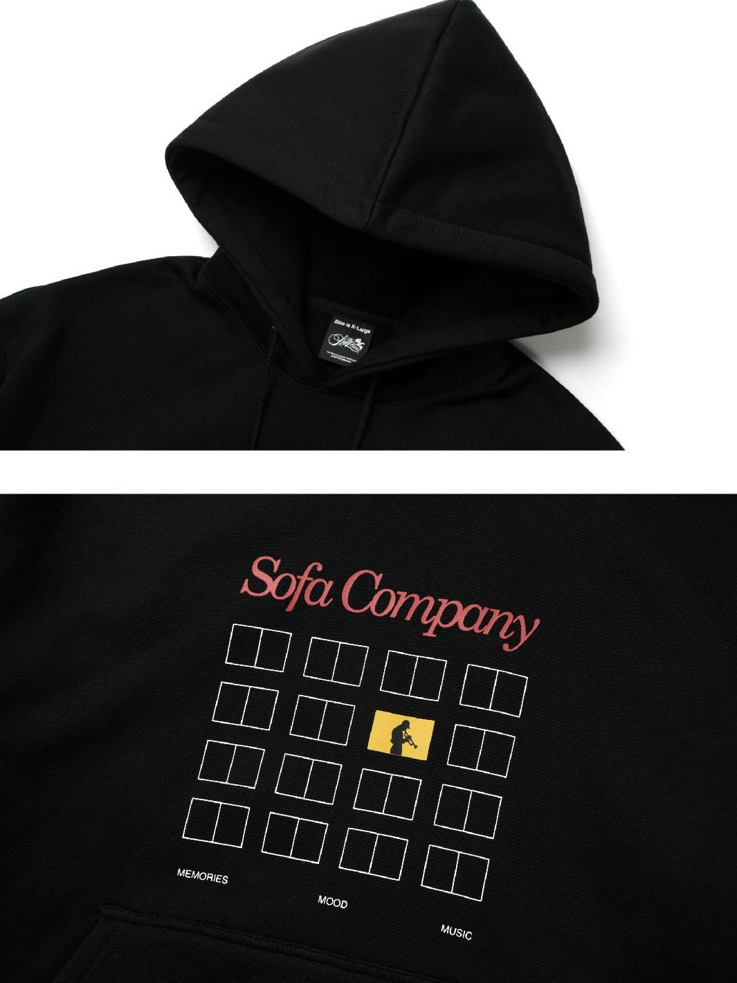 SUPERTOFU Relaxed Fit Pullover Hooded Long Sleeve Youth Black Streetwear Hoodies