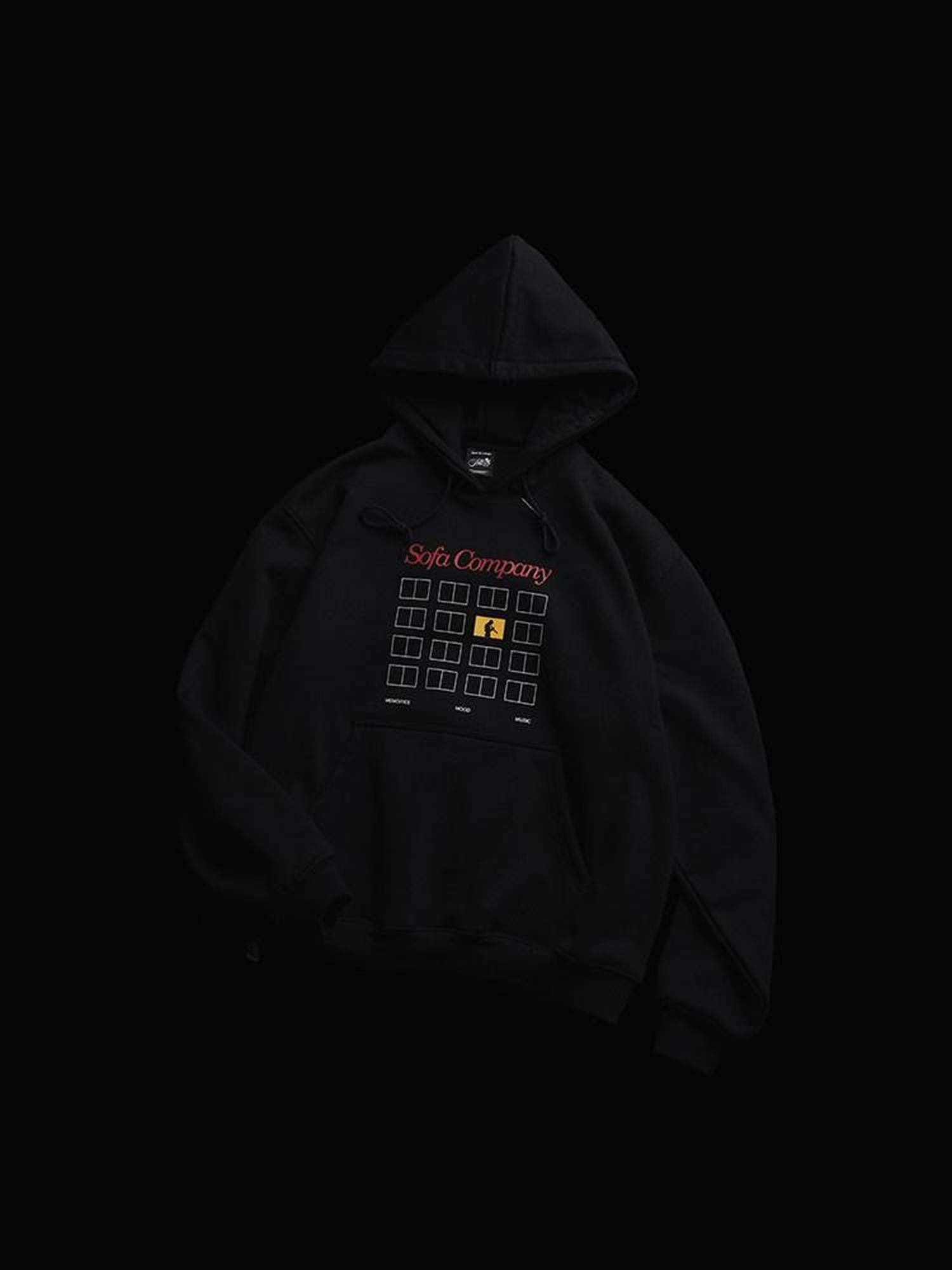 SUPERTOFU Relaxed Fit Pullover Hooded Long Sleeve Youth Black Streetwear Hoodies