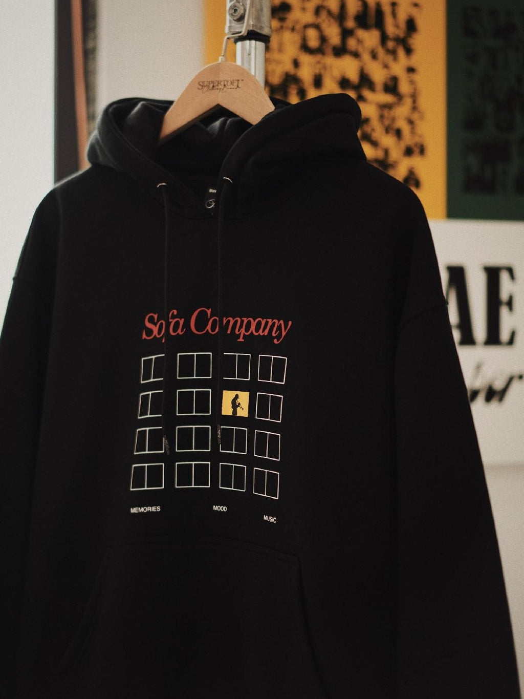 SUPERTOFU Relaxed Fit Pullover Hooded Long Sleeve Youth Black Streetwear Hoodies