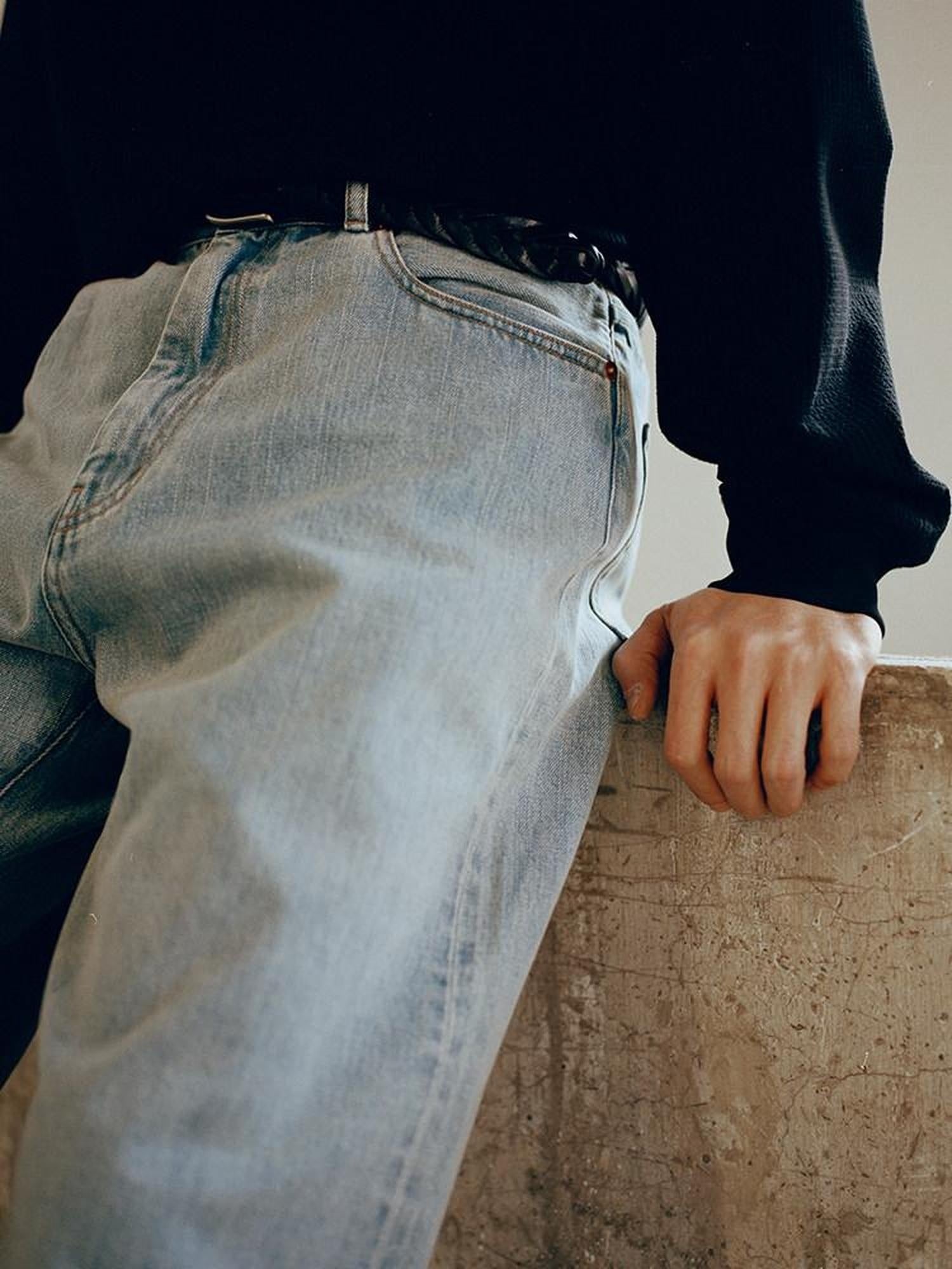 SUPERTOFU Selvedge 100 Percent Cotton Mid Rise Rigid Japanese Vintage Teen Straight Jeans