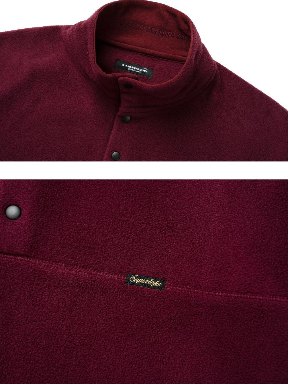 SUPERTOFU Shape Retention Oversized Stand Collar Unisex Pullover Sweatshirts