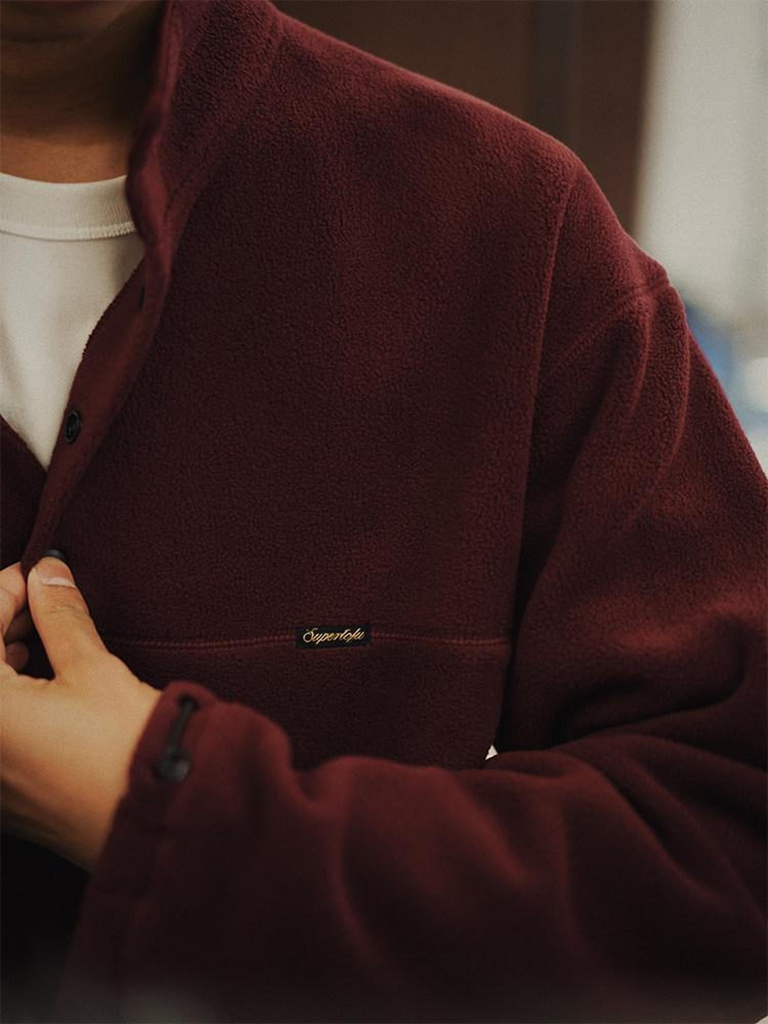SUPERTOFU Shape Retention Oversized Stand Collar Unisex Pullover Sweatshirts