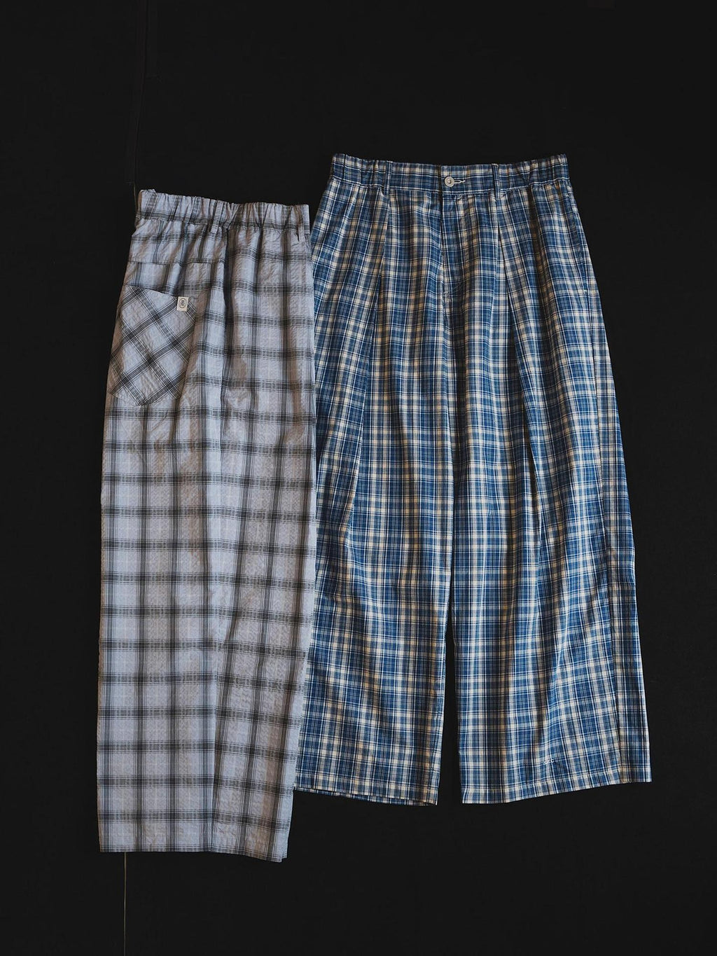 SUPERTOFU Soft 100 Percent Cotton Loose Straight Leg Zipper Fly Unisex Retro Plaid Chinos
