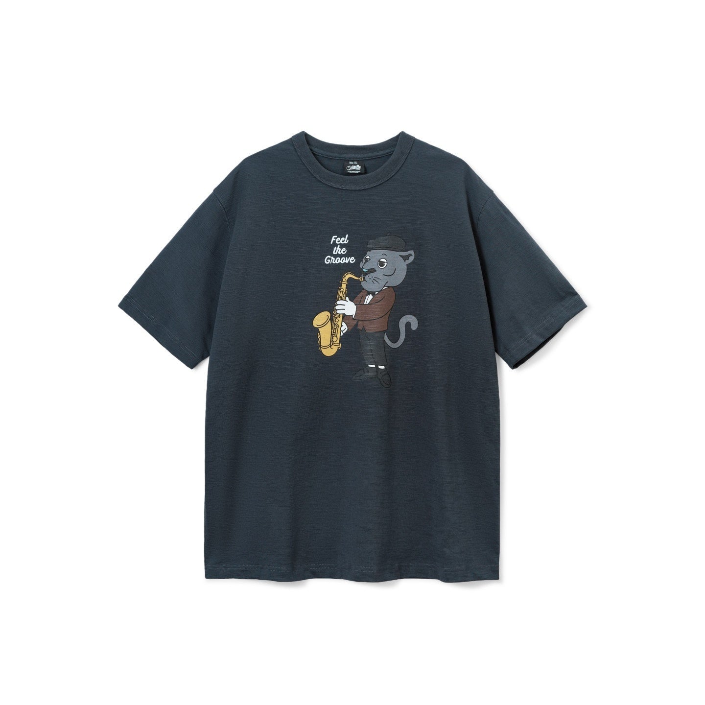 SUPERTOFU_Soft_Bamboo_Cotton_Vintage_Cartoon_Crewneck_Unisex_Navy_Short_Sleeve_T-Shirts_MISSTT