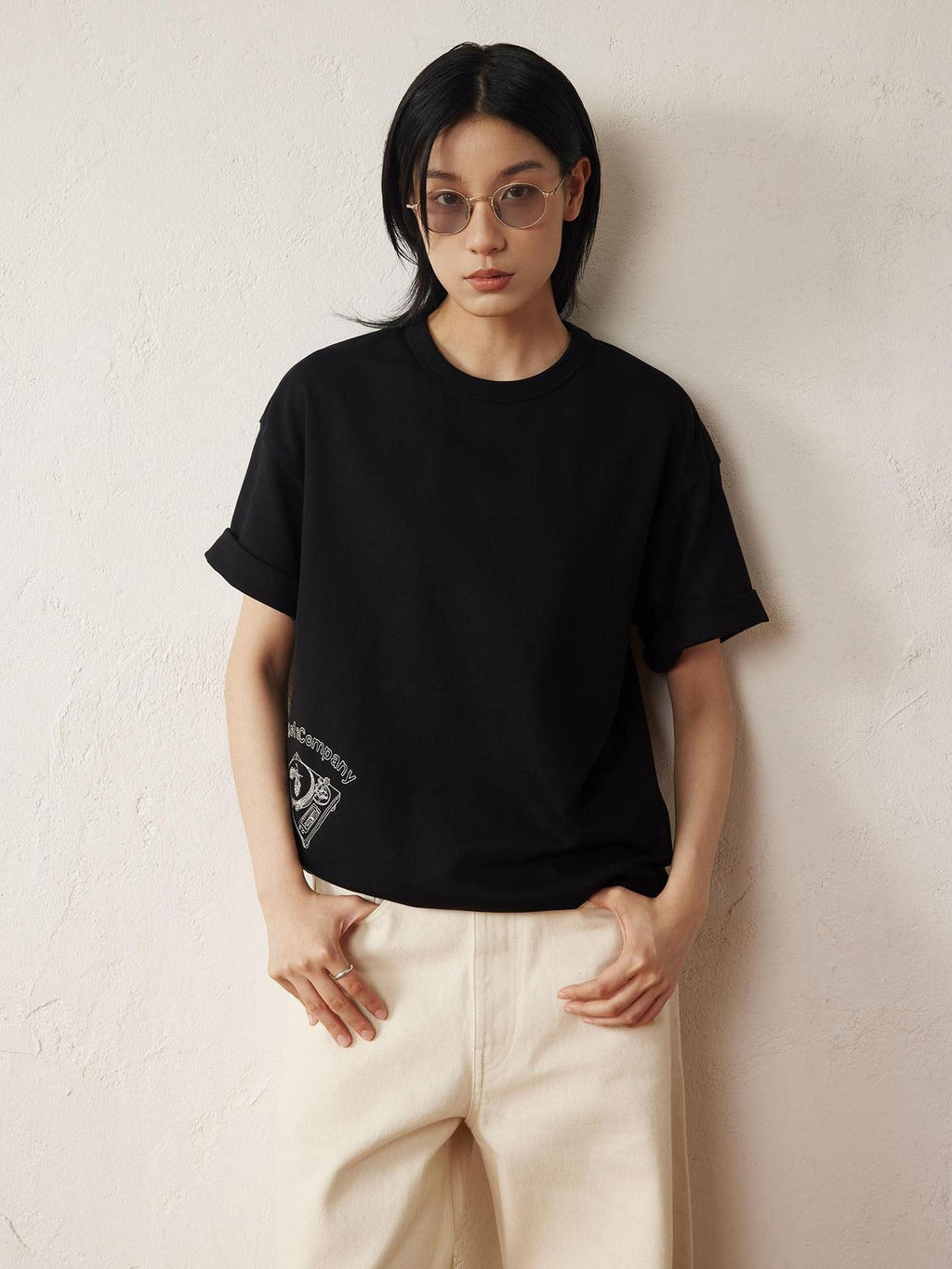 SUPERTOFU Soft Breathable Cotton Loose Fit Vintage Crew Neck Unisex Short Sleeve T-Shirts