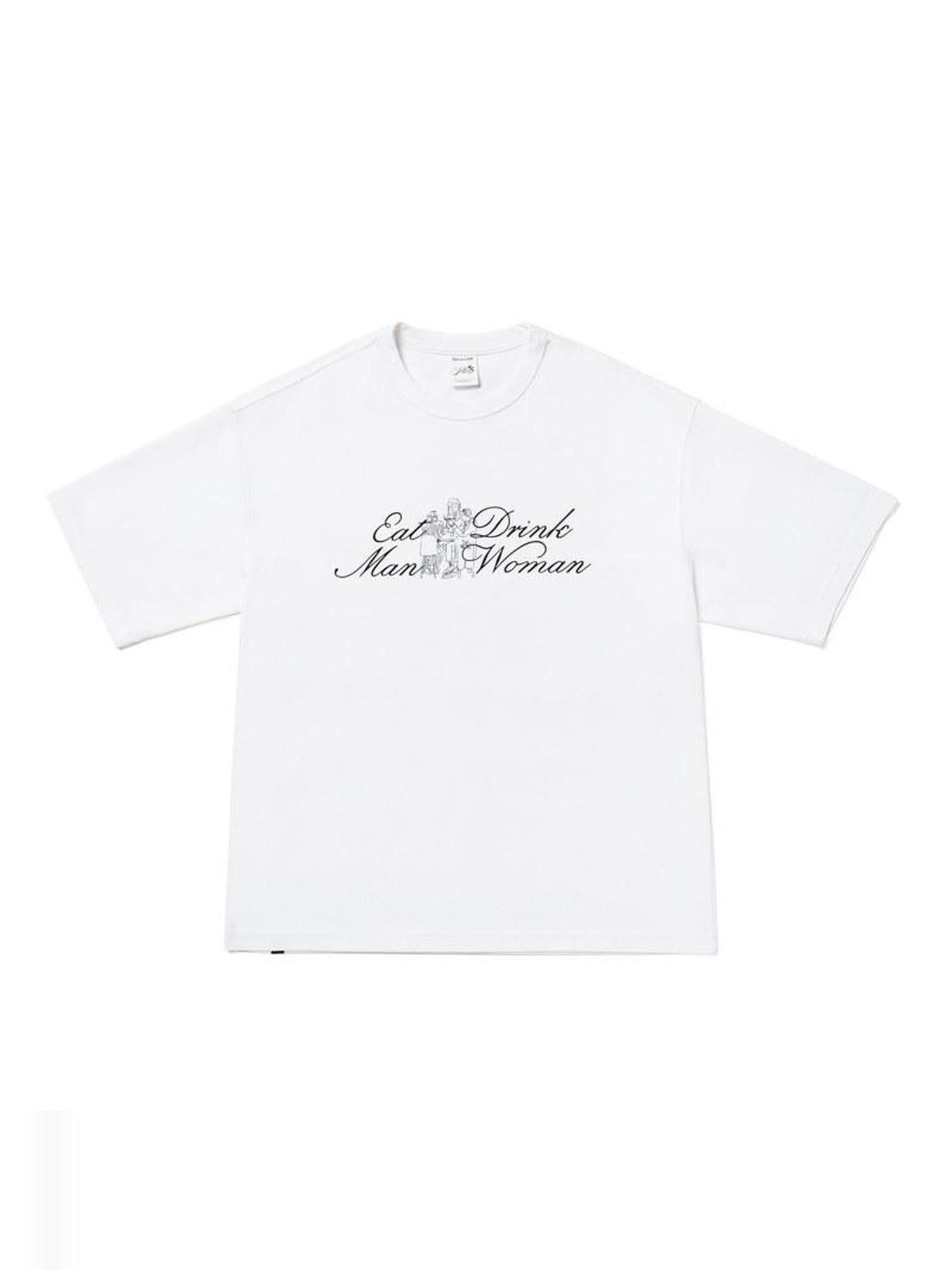 SUPERTOFU Soft Breathable Cotton Loose Retro Unisex Letter Print Short Sleeve T-Shirts