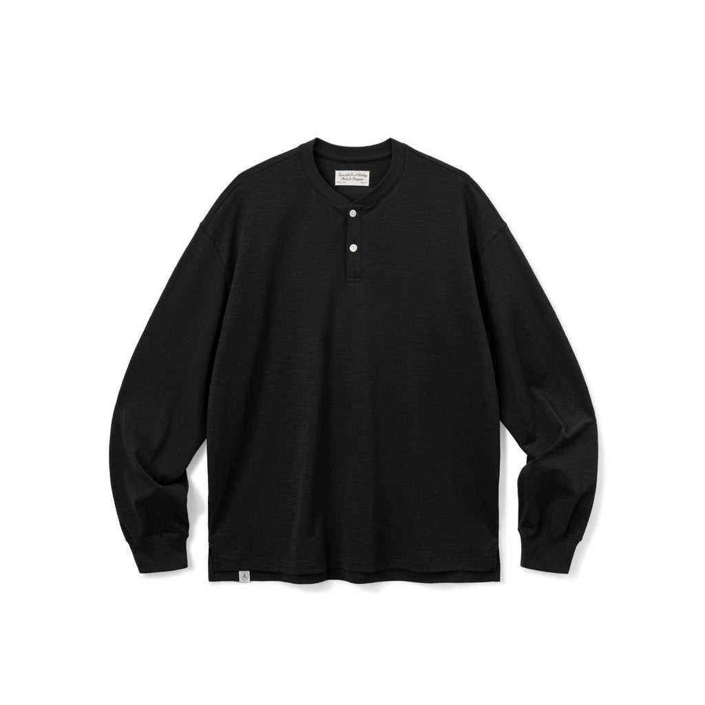 SUPERTOFU_Soft_Breathable_Slub_Cotton_Henley_Minimal_Unisex_Long_Sleeve_T-Shirts_MISSTT
