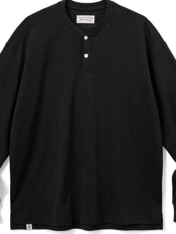 SUPERTOFU Soft Breathable Slub Cotton Henley Minimal Unisex Long Sleeve T-Shirts