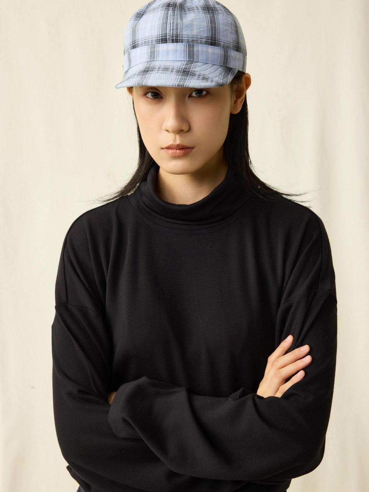 SUPERTOFU Soft Breathable Warm Minimalist High Neck Unisex Solid Color Long Sleeve T-Shirts