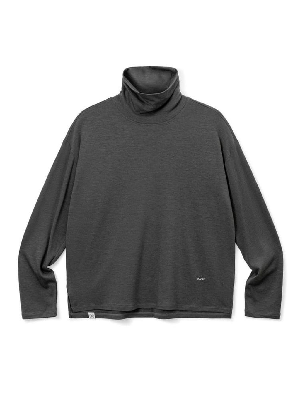 SUPERTOFU Soft Breathable Warm Minimalist High Neck Unisex Solid Color Long Sleeve T-Shirts