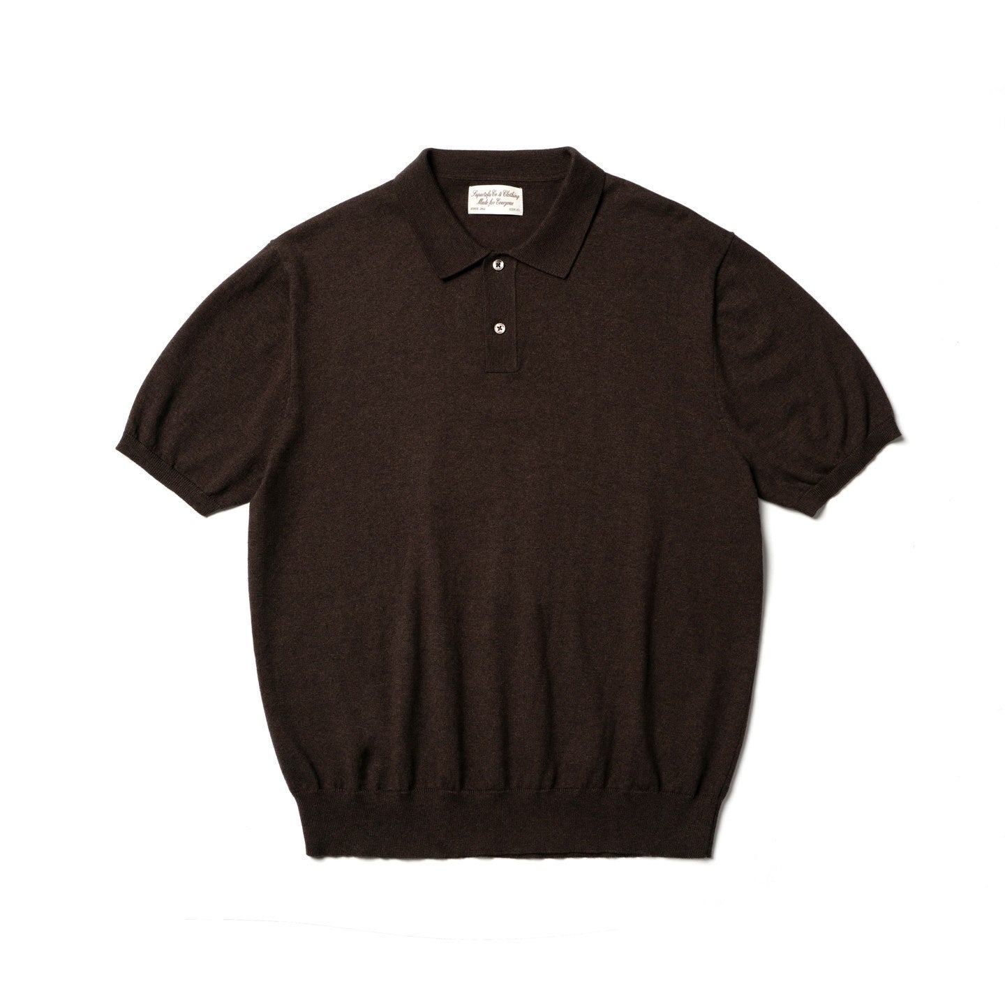 SUPERTOFU_Soft_Cotton_Cashmere_Collared_Standard_Fit_Unisex_Solid_Short_Sleeve_T-Shirts_MISSTT