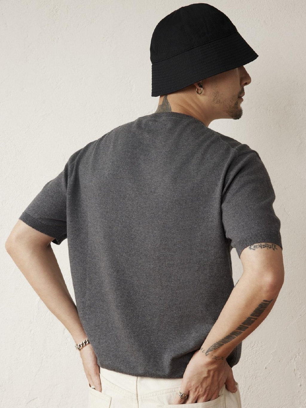 SUPERTOFU Soft Cotton Cashmere Relaxed Crewneck Unisex Minimal Logo Short Sleeve T-Shirts