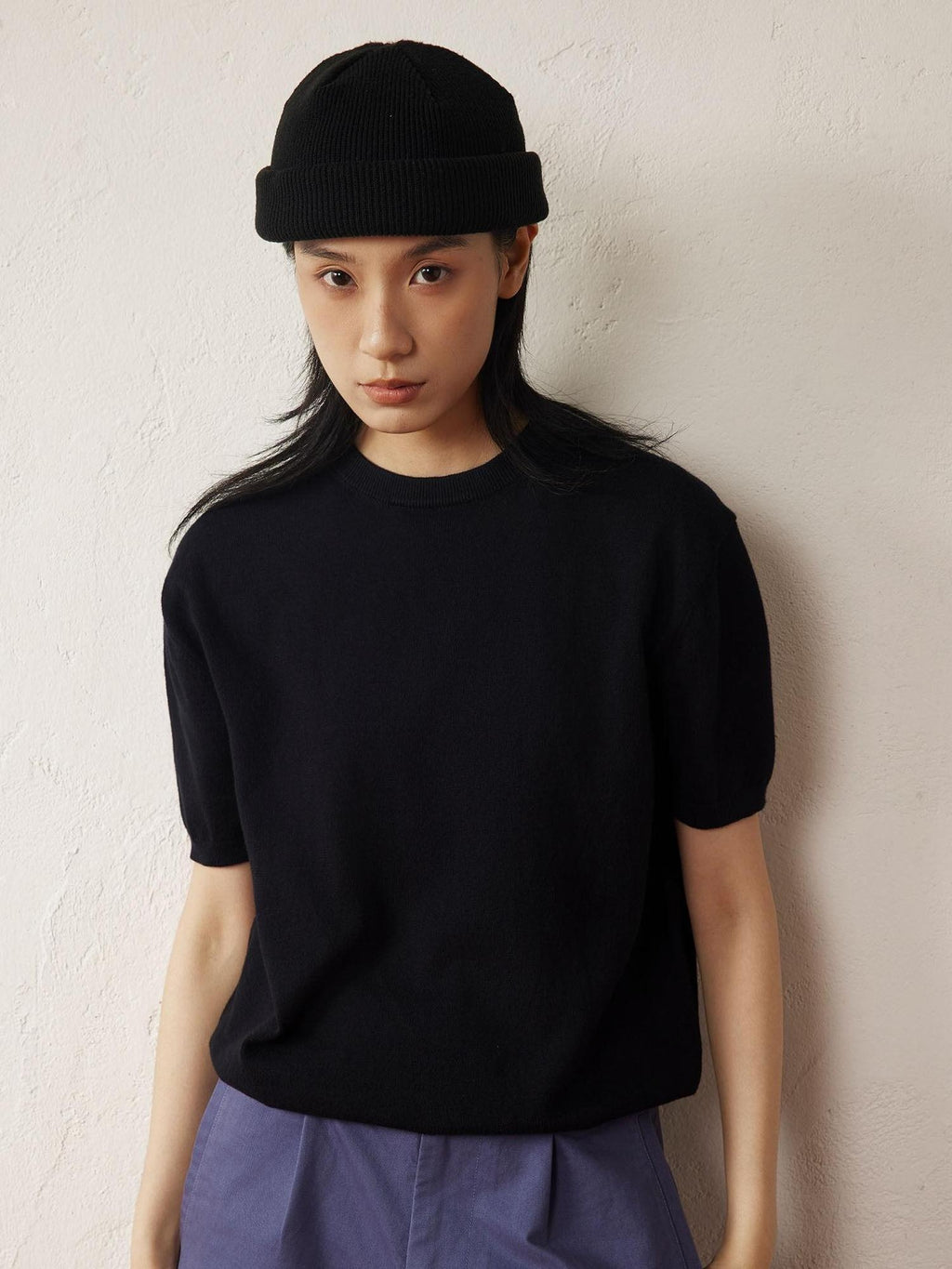 SUPERTOFU Soft Cotton Cashmere Relaxed Crewneck Unisex Minimal Logo Short Sleeve T-Shirts