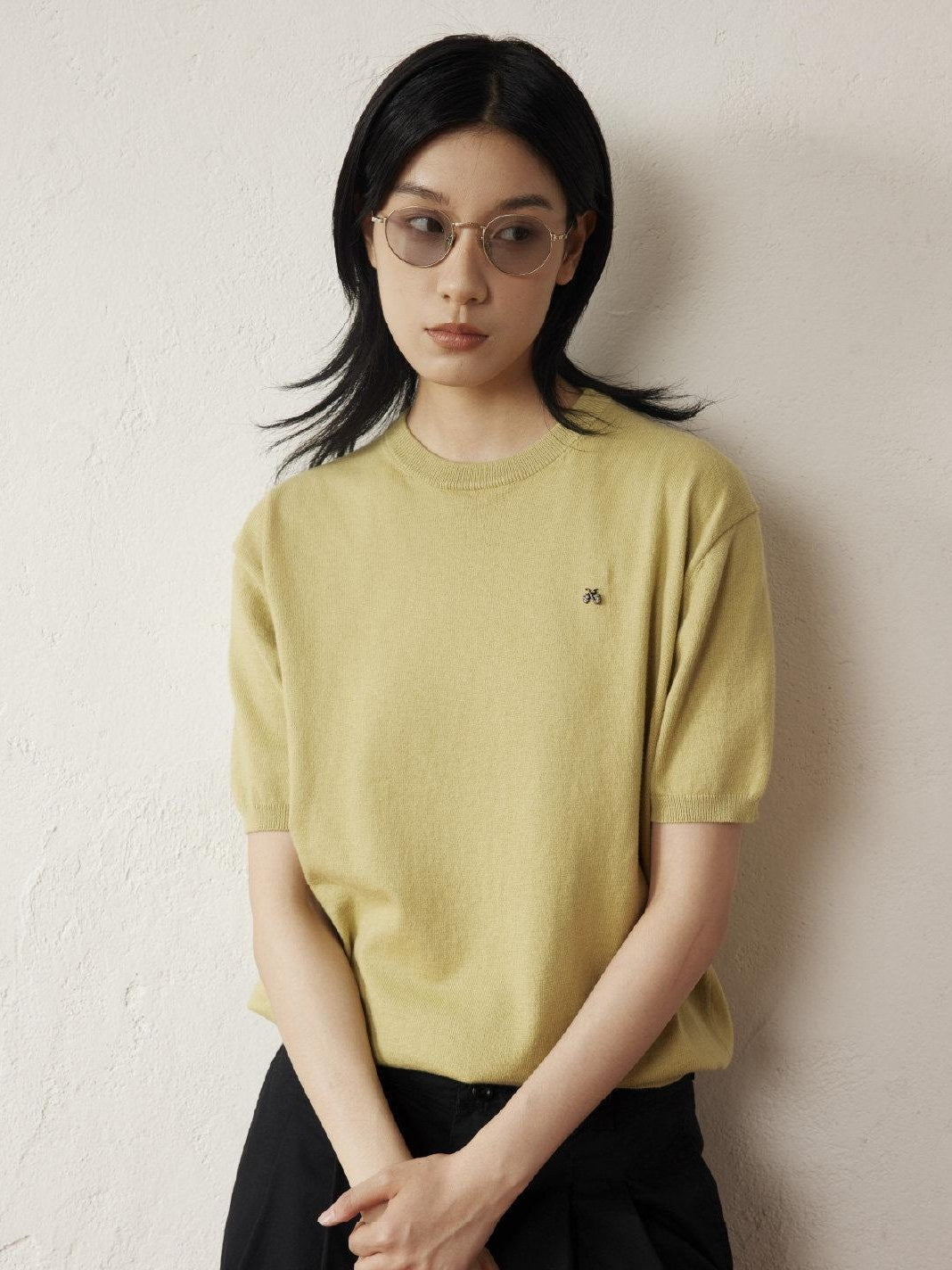 SUPERTOFU Soft Cotton Cashmere Relaxed Crewneck Unisex Minimal Logo Short Sleeve T-Shirts
