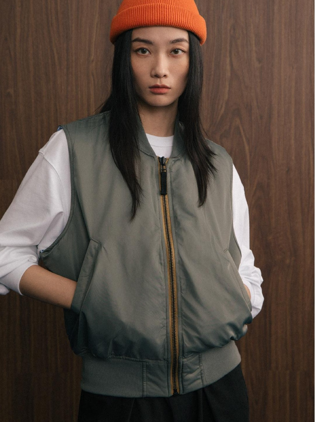 SUPERTOFU Thick Warm Oversized Youthful Loose Fit Zip Round Neck Solid Puffer Jackets