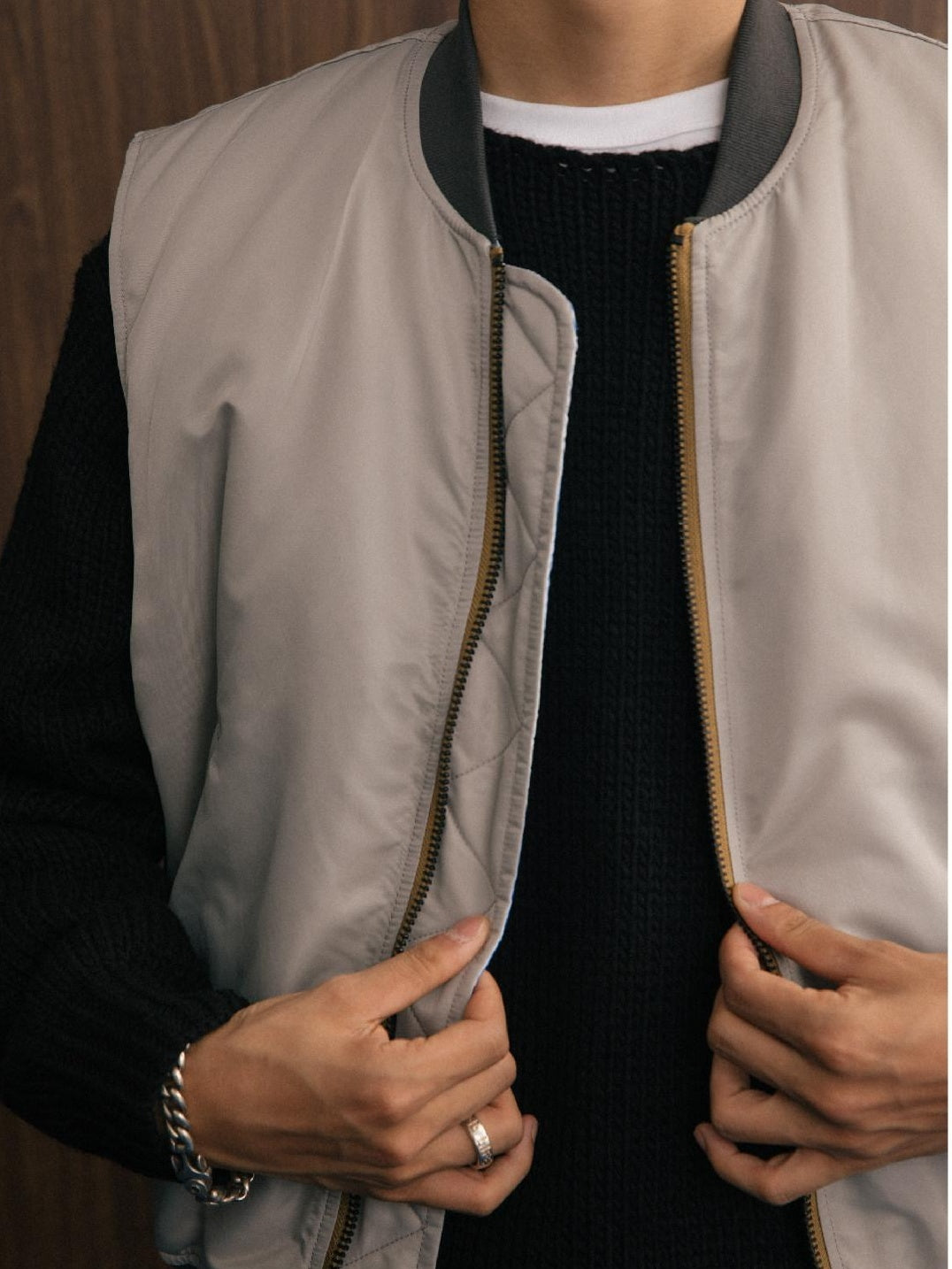 SUPERTOFU Thick Warm Oversized Youthful Loose Fit Zip Round Neck Solid Puffer Jackets