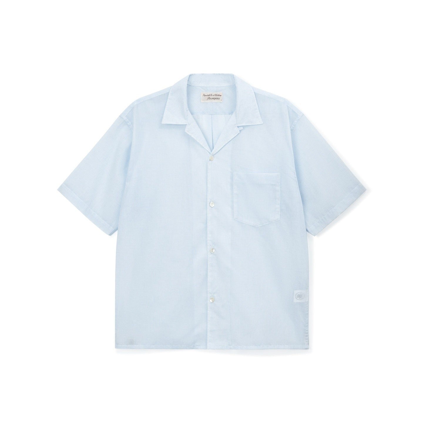 SUPERTOFU Ultralight Poly Linen Blend Relaxed Fit Plaid Button Short Sleeve Unisex Shirts