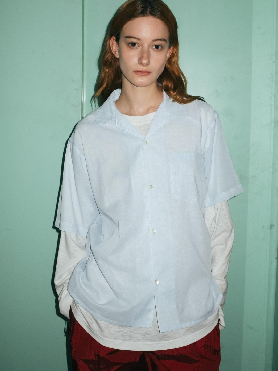 SUPERTOFU Ultralight Poly Linen Blend Relaxed Fit Plaid Button Short Sleeve Unisex Shirts