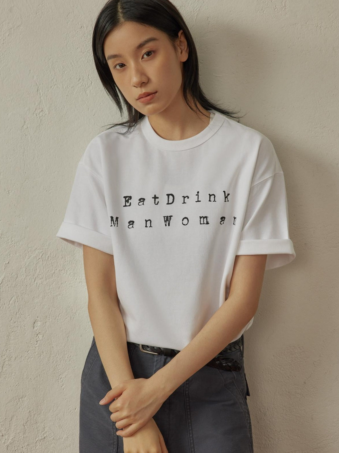 SUPERTOFU Vintage Washed Loose Unisex Cotton Letter Print Short Sleeve T-Shirts