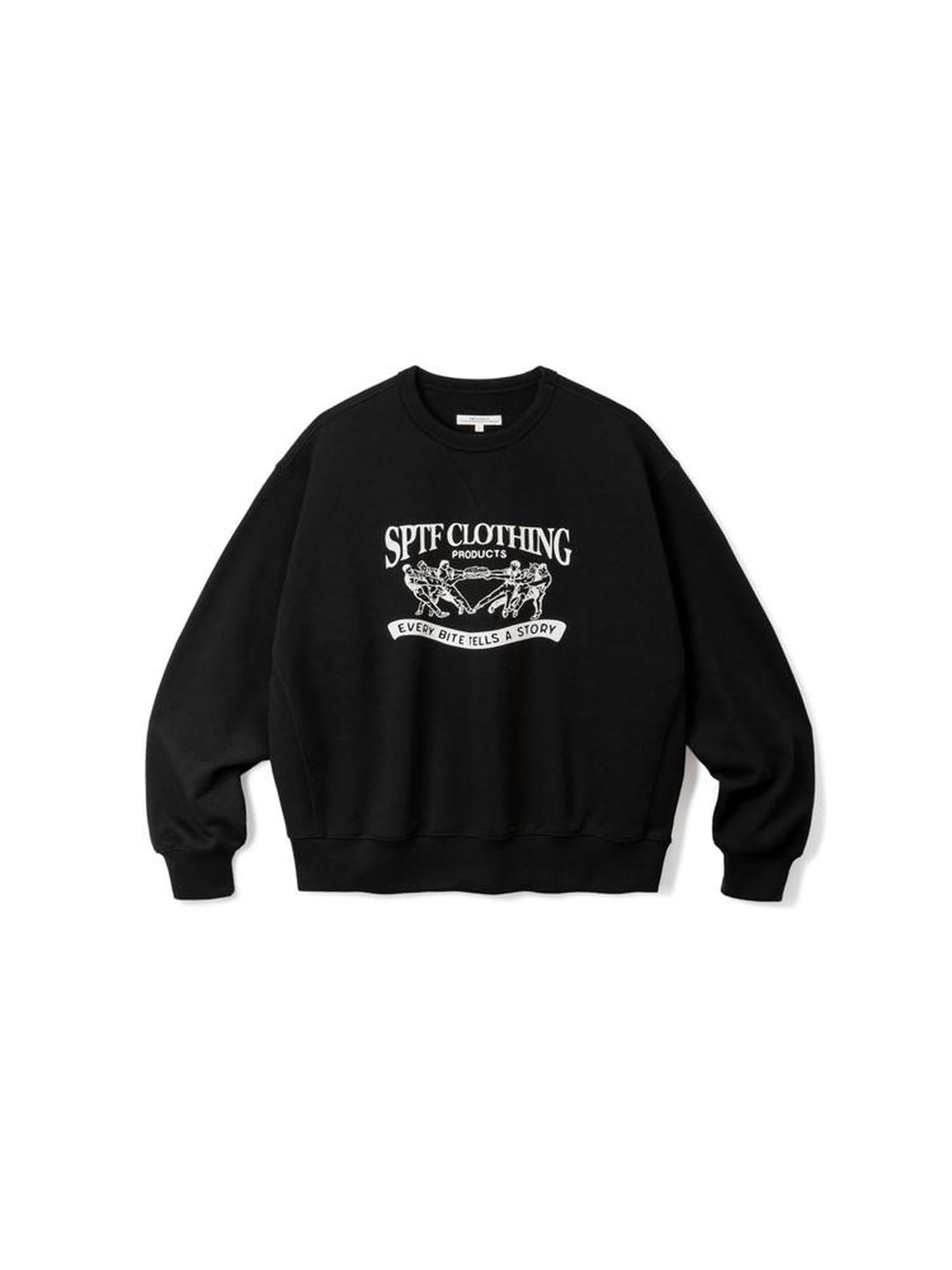 SUPERTOFU Warm Cotton Crewneck Hand Drawn Graphic Pullover Unisex Casual Sweatshirts