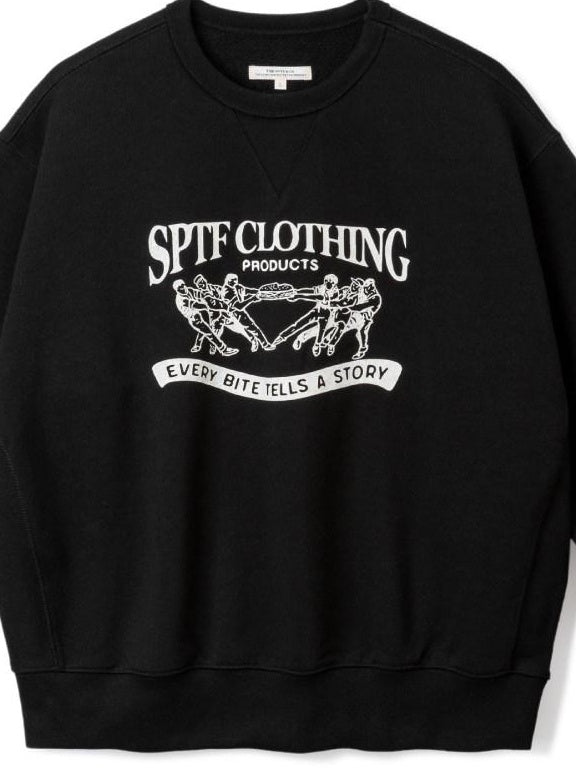 SUPERTOFU Warm Cotton Crewneck Hand Drawn Graphic Pullover Unisex Casual Sweatshirts
