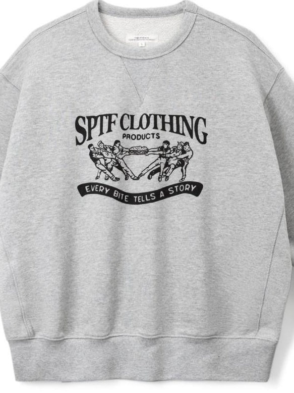 SUPERTOFU Warm Cotton Crewneck Hand Drawn Graphic Pullover Unisex Casual Sweatshirts