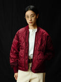 SUPERTOFU Warm Cotton Lined Vintage Short Dual Zip Unisex Blue Puffer Jackets