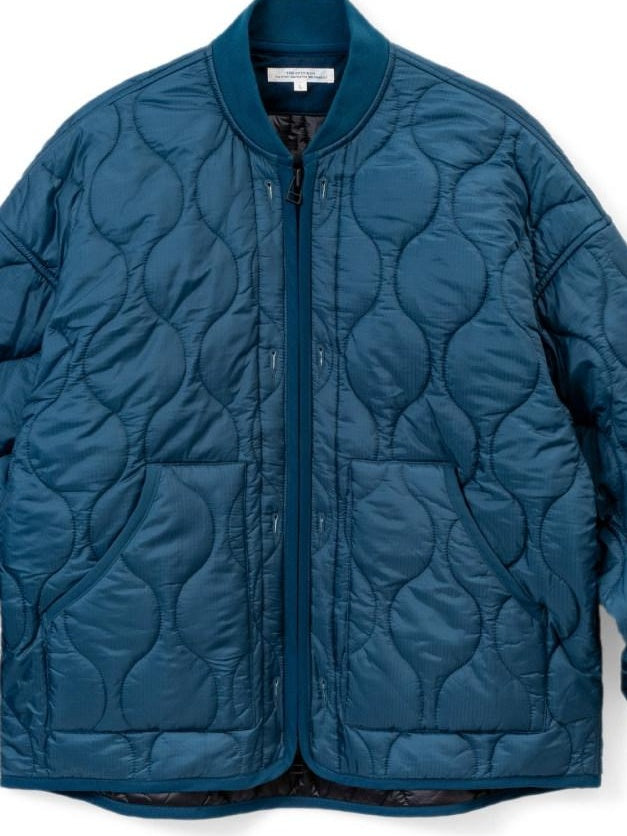 SUPERTOFU Warm Cotton Lined Vintage Short Dual Zip Unisex Blue Puffer Jackets