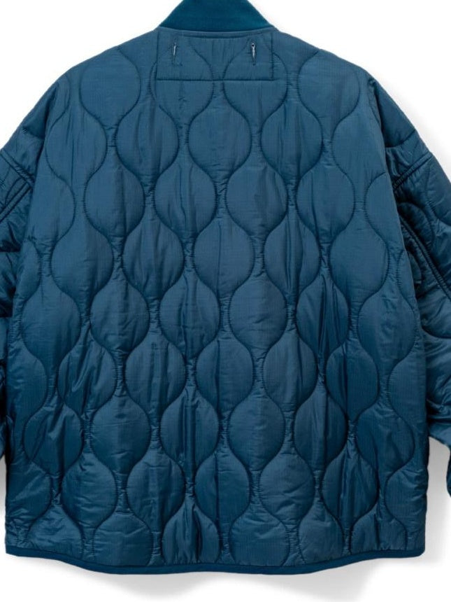 SUPERTOFU Warm Cotton Lined Vintage Short Dual Zip Unisex Blue Puffer Jackets