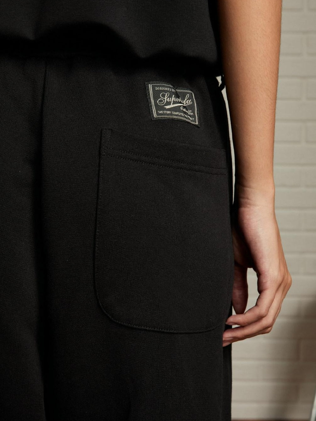 SUPERTOFU Warm Cotton Wide Fit Japanese Vintage Sport Mid Waist Black Gray Straight Pants