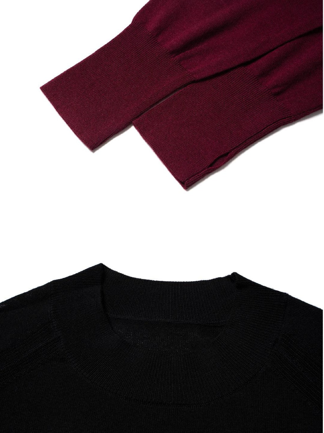 SUPERTOFU Warm Minimal High Neck Unisex Casual Pure Wool Long Sleeve T-Shirts