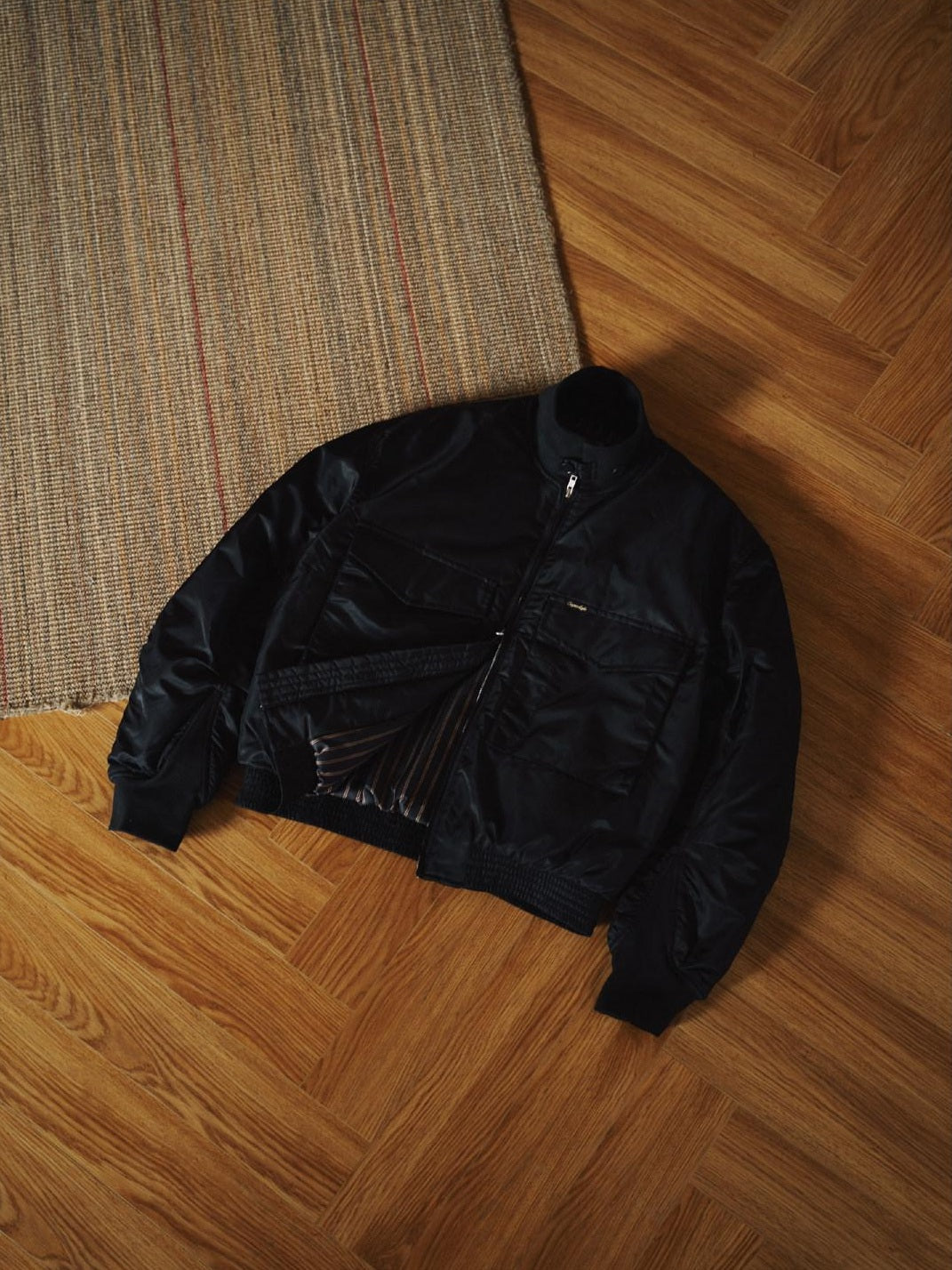 SUPERTOFU Warm Multi Pocket Loose Fit Unisex Nylon Zipper Black Puffer Jackets