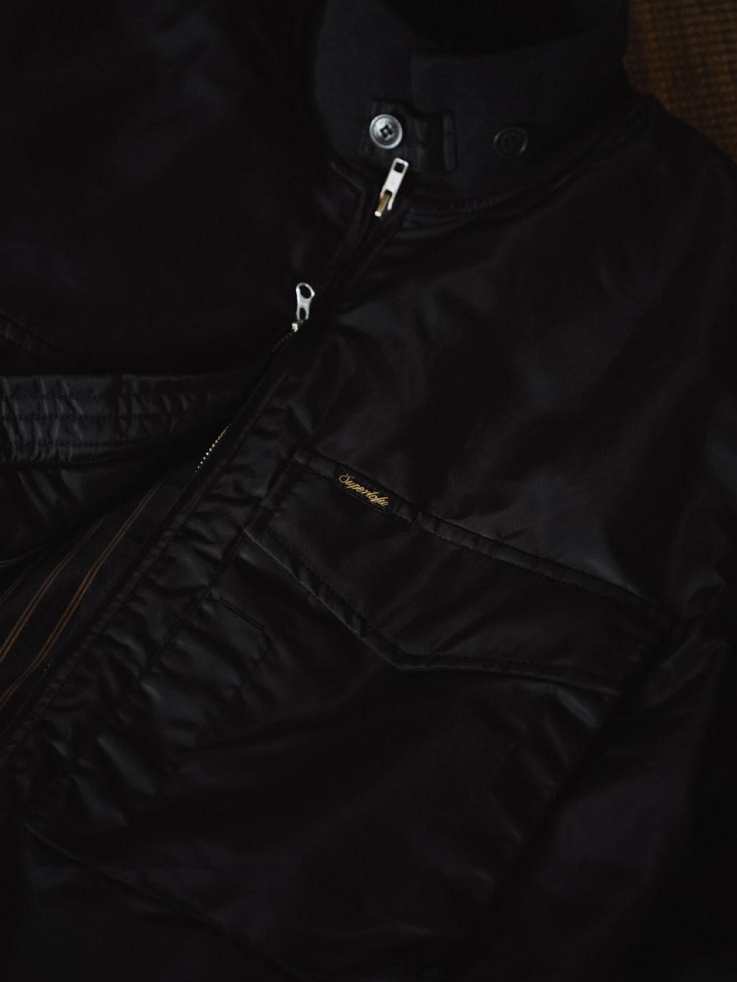 SUPERTOFU Warm Multi Pocket Loose Fit Unisex Nylon Zipper Black Puffer Jackets