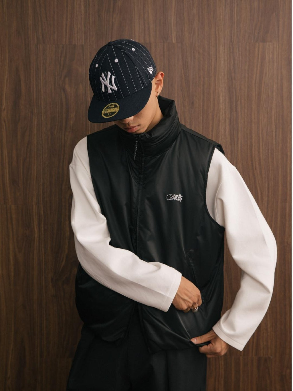 SUPERTOFU Warm Thick Stand Collar Standard Fit Youth Daily Black Gray Vests
