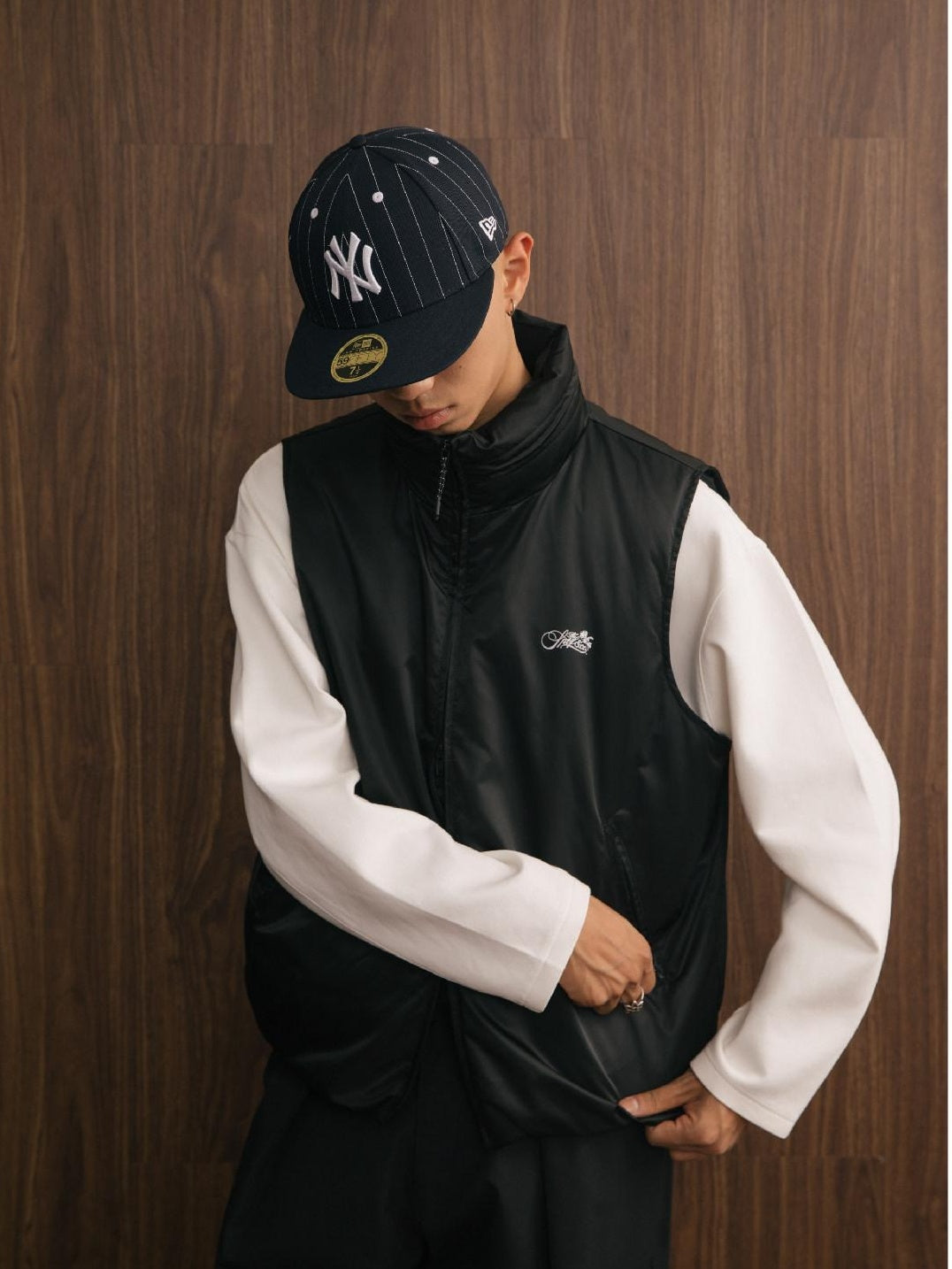 SUPERTOFU Warm Thick Stand Collar Standard Fit Youth Daily Black Gray Vests